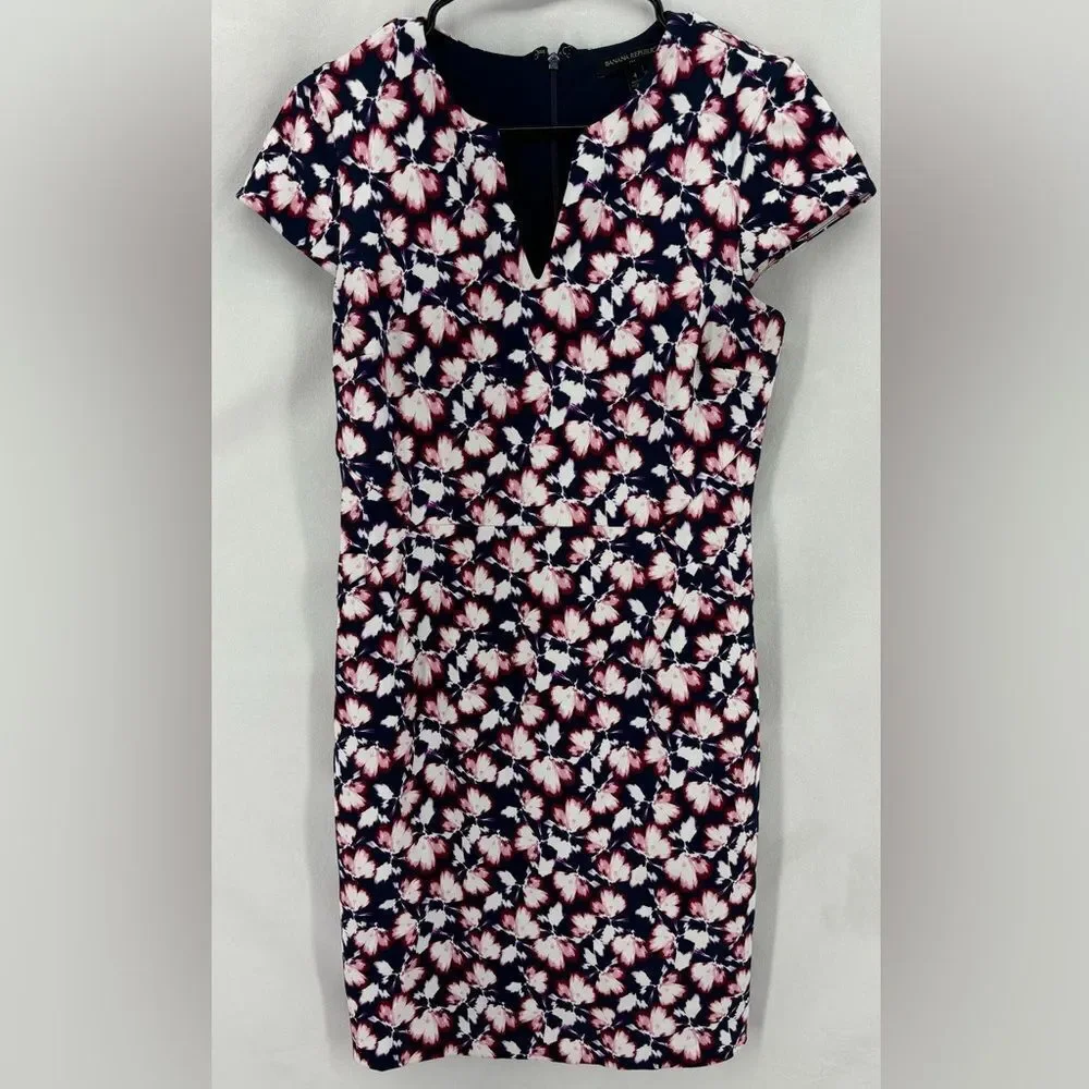 Banana Republic Floral Mini Dress - Navy and Pink - Picture 2 of 11